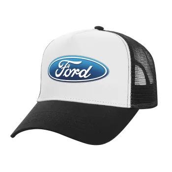 Ford, Καπέλο Ενηλίκων Structured Trucker, με Δίχτυ, ΛΕΥΚΟ/ΜΑΥΡΟ (100% ΒΑΜΒΑΚΕΡΟ, ΕΝΗΛΙΚΩΝ, UNISEX, ONE SIZE)