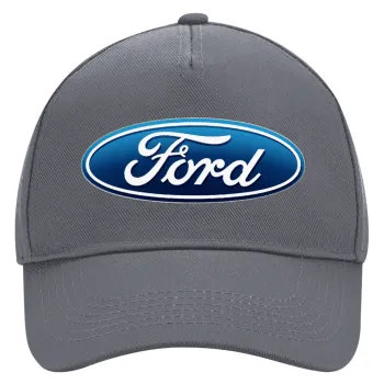 Ford, Ultimate Adult Hat Grey, (100% COTTON DRILL, ADULT, UNISEX, ONE SIZE)