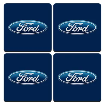 Ford, ΣΕΤ 4 Σουβέρ ξύλινα τετράγωνα (9cm)