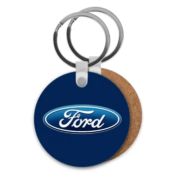 Ford, Μπρελόκ Ξύλινο στρογγυλό MDF Φ5cm