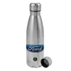 Metallic water bottle, stainless steel, 750ml