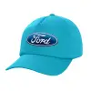 Adult Baseball Cap, 100% Cotton, Blue (COTTON, ADULT, UNISEX, ONE SIZE)