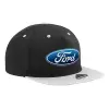 Adult Flat Snapback Hat Black/Grey, (100% COTTON TWILL, ADULT, UNISEX, ONE SIZE)