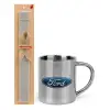 Easter Set, metallic thermal cup (300ml) & Easter aromatic flat candle (30cm) (GRAY)