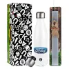 Easter candle, metallic white thermos bottle (500ml) & aromatic flat candle (30cm) (GRAY)