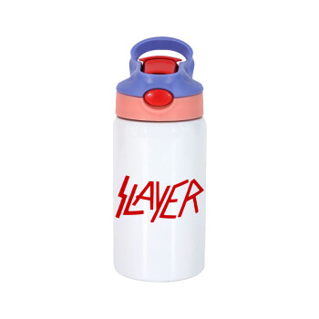 Slayer, Παιδικό παγούρι θερμό, ανοξείδωτο, με καλαμάκι ασφαλείας, ροζ/μωβ (350ml)
