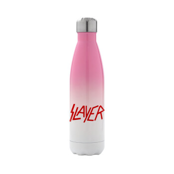 Slayer, Μεταλλικό παγούρι θερμός Ροζ/Λευκό (Stainless steel), διπλού τοιχώματος, 500ml