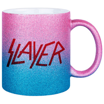 Slayer, Κούπα Χρυσή/Μπλε Glitter, κεραμική, 330ml