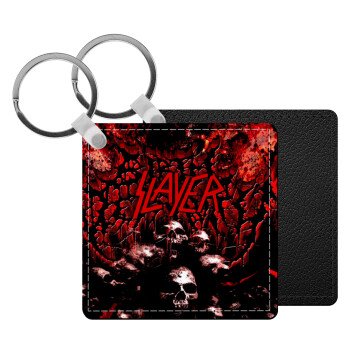 Slayer, Μπρελόκ Δερματίνη, τετράγωνο ΜΑΥΡΟ (5x5cm)