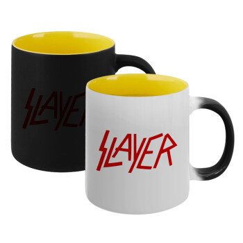 Slayer, Κούπα Μαγική εσωτερικό κίτρινη, κεραμική 330ml που αλλάζει χρώμα με το ζεστό ρόφημα (1 τεμάχιο)