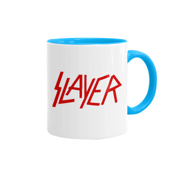 Slayer, Mug colored light blue, ceramic, 330ml