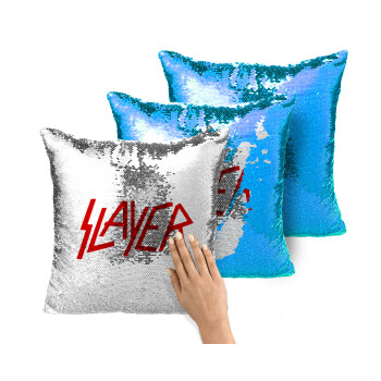 Slayer, Μαξιλάρι καναπέ Μαγικό Μπλε με πούλιες 40x40cm περιέχεται το γέμισμα