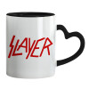 Mug heart black handle, ceramic, 330ml