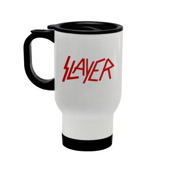 Slayer, Κούπα ταξιδιού ανοξείδωτη με καπάκι, διπλού τοιχώματος (θερμό) λευκή 450ml