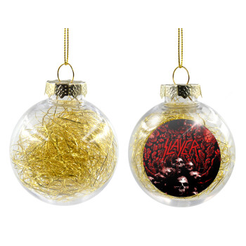 Slayer, Χριστουγεννιάτικη μπάλα δένδρου διάφανη με χρυσό γέμισμα 8cm