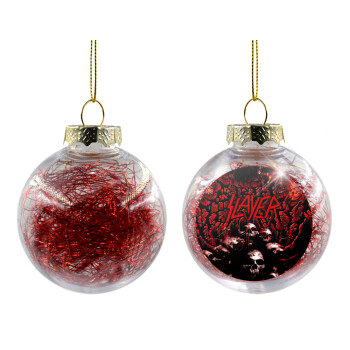 Slayer, Transparent Christmas tree ball ornament with red filling 8cm