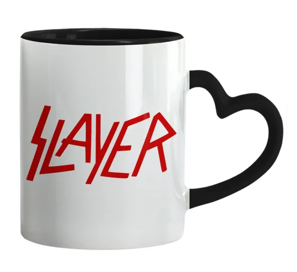Slayer — Mug heart black handle, ceramic, 330ml