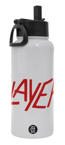 Slayer — Metal mug thermo White with Straw and Spout Lid (Stainless steel), double wall, 950ml