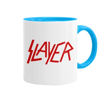 Slayer, Mug colored light blue, ceramic, 330ml