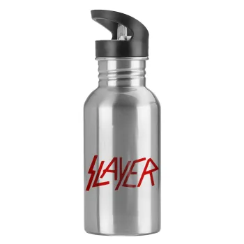 Slayer, Παγούρι νερού Ασημένιο με καλαμάκι, ανοξείδωτο ατσάλι 600ml