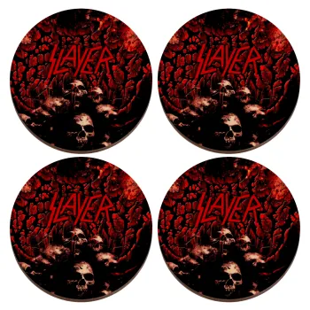 Slayer, ΣΕΤ x4 Σουβέρ ξύλινα στρογγυλά plywood (9cm)