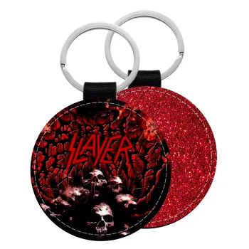 Slayer, Μπρελόκ Δερματίνη, στρογγυλό ΚΟΚΚΙΝΟ (5cm)