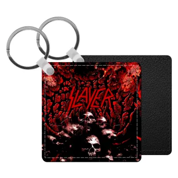 Slayer, Μπρελόκ Δερματίνη, τετράγωνο ΜΑΥΡΟ (5x5cm)