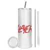 Tumbler ποτήρι θερμό από ανοξείδωτο ατσάλι 600ml, με μεταλλικό καλαμάκι & βούρτσα καθαρισμού