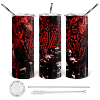 Slayer, Tumbler stainless steel 600ml, with metal straw & cleaning brush