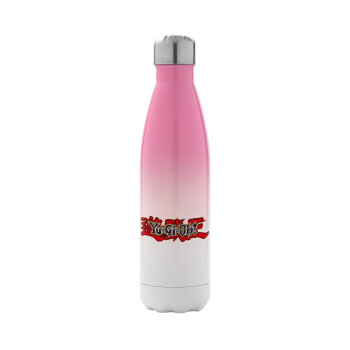 Yu-Gi-Oh, Metal mug thermos Pink/White (Stainless steel), double wall, 500ml