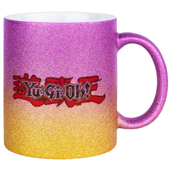Yu-Gi-Oh, Κούπα Χρυσή/Ροζ Glitter, κεραμική, 330ml
