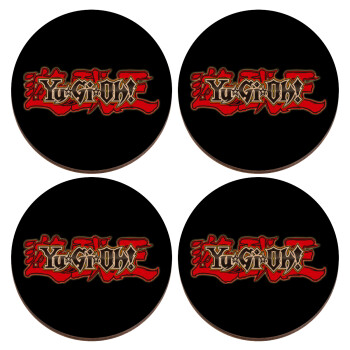 Yu-Gi-Oh, ΣΕΤ x4 Σουβέρ ξύλινα στρογγυλά plywood (9cm)