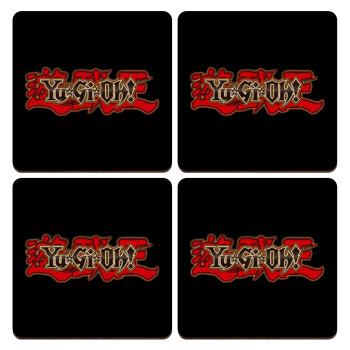 Yu-Gi-Oh, ΣΕΤ x4 Σουβέρ ξύλινα τετράγωνα plywood (9cm)