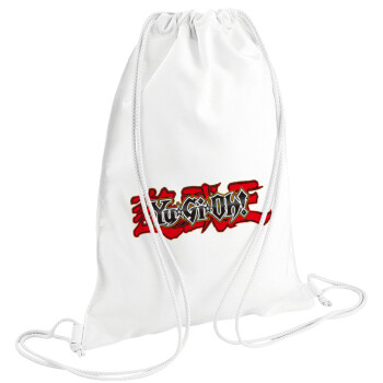 Yu-Gi-Oh, Τσάντα πλάτης πουγκί GYMBAG λευκή (28x40cm)