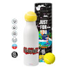Tennis ball Metal mug thermos White, double wall, 550ml