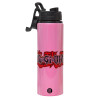 Metallic water bottle with safety lid, 850ml aluminum