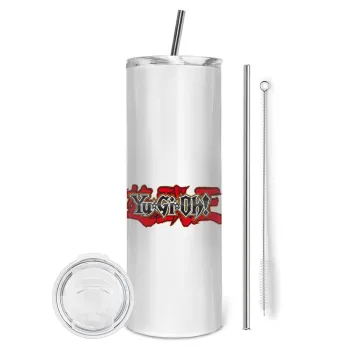 Yu-Gi-Oh, Tumbler ποτήρι θερμό από ανοξείδωτο ατσάλι 600ml, με μεταλλικό καλαμάκι & βούρτσα καθαρισμού