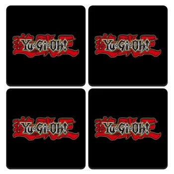 Yu-Gi-Oh, ΣΕΤ 4 Σουβέρ ξύλινα τετράγωνα (9cm)