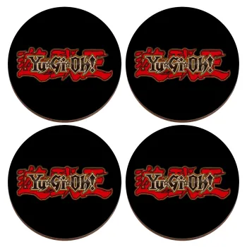 Yu-Gi-Oh, ΣΕΤ x4 Σουβέρ ξύλινα στρογγυλά plywood (9cm)