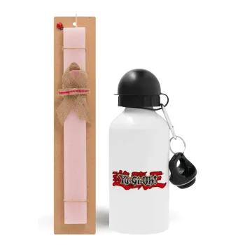 Yu-Gi-Oh, Easter Set, metallic aluminum bottle (500ml) & aromatic flat Easter candle (30cm) (PINK)