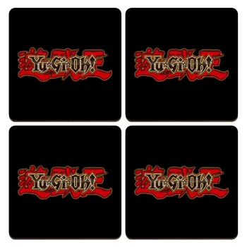 Yu-Gi-Oh, ΣΕΤ x4 Σουβέρ ξύλινα τετράγωνα plywood (9cm)