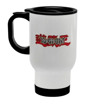 Yu-Gi-Oh, Stainless steel travel mug with lid, double wall white 450ml