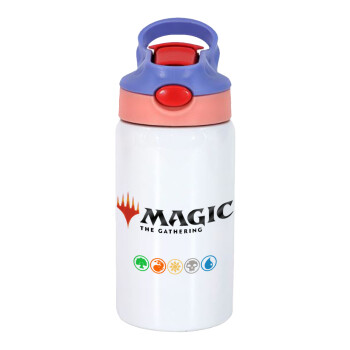 Magic the Gathering, Παιδικό παγούρι θερμό, ανοξείδωτο, με καλαμάκι ασφαλείας, ροζ/μωβ (350ml)