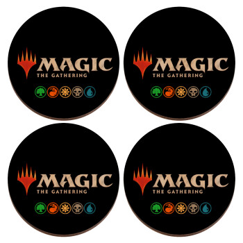 Magic the Gathering, ΣΕΤ x4 Σουβέρ ξύλινα στρογγυλά plywood (9cm)