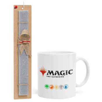 Magic the Gathering, Easter Set, Ceramic Cup (330ml) & Easter aromatic flat candle (30cm) (GRAY)