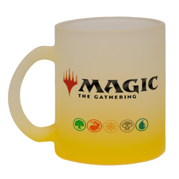 Magic the Gathering, Κούπα γυάλινη δίχρωμη με βάση το κίτρινο ματ, 330ml