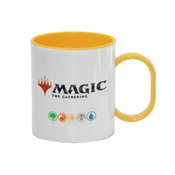 Magic the Gathering, Κούπα (πλαστική) (BPA-FREE) Polymer Κίτρινη για παιδιά, 330ml