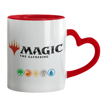 Magic the Gathering, Mug heart red handle, ceramic, 330ml