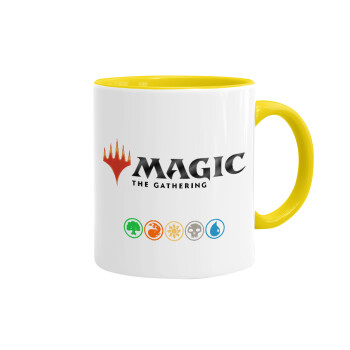 Magic the Gathering, Κούπα χρωματιστή κίτρινη, κεραμική, 330ml