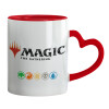Mug heart red handle, ceramic, 330ml